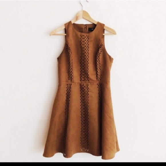 Target Mossimo Laser Cut Faux Suede Mini Dress Size Small - Picture 7 of 7